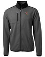 Louisville Cardinals College Vault Cutter & Buck Cascade Eco Fleece Mens Full Zip Jacket Elemental Grey/Black Mannequin