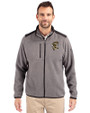 Grambling Tigers College Vault Cutter & Buck Cascade Eco Fleece Mens Full Zip Jacket Elemental Grey/Black Front