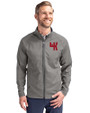 Western Kentucky Hilltoppers College Vault Cutter & Buck Adapt Eco Knit Hybrid Recycled Mens Big & Tall Full Zip Jacket Elemental Grey Front