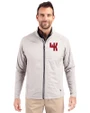 Western Kentucky Hilltoppers College Vault Cutter & Buck Adapt Eco Knit Hybrid Recycled Mens Big & Tall Full Zip Jacket Polished Medium Gray Front