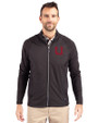 Utah Utes College Vault Cutter & Buck Adapt Eco Knit Hybrid Recycled Mens Big & Tall Full Zip Jacket Black Front