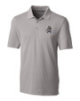 Utah State Aggies College Vault Cutter & Buck Forge Stretch Mens Big and Tall Polo Polished Medium Gray Mannequin