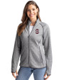 Southern Illinois Salukis College Vault Cutter & Buck Mainsail Sweater-Knit Womens Full Zip Jacket Polished Heather Front