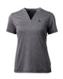 Tulane Green Wave Cutter & Buck Forge Eco Heathered Stretch Womens Blade Top Charcoal Heather Mannequin