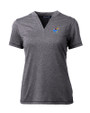 Kansas Jayhawks Cutter & Buck Forge Eco Heathered Stretch Womens Blade Top Charcoal Heather Mannequin