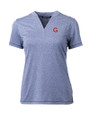 Gonzaga Bulldogs College Vault Cutter & Buck Forge Eco Heathered Stretch Womens Blade Top Indigo Heather Mannequin