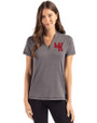 Western Kentucky Hilltoppers College Vault Cutter & Buck Forge Eco Heathered Stretch Womens Blade Top Dark Black Heather Front