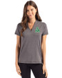 Marshall Thundering Herd College Vault Cutter & Buck Forge Eco Heathered Stretch Womens Blade Top Dark Black Heather Front
