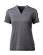 Kansas Jayhawks College Vault Cutter & Buck Forge Eco Heathered Stretch Womens Blade Top Charcoal Heather Mannequin
