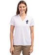 Kansas Jayhawks College Vault Cutter & Buck Forge Eco Heathered Stretch Womens Blade Top White Front