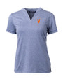 Virginia Hoos College Vault Cutter & Buck Forge Eco Heathered Stretch Womens Blade Top Indigo Heather Mannequin