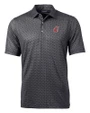 Washington State Cougars Cutter & Buck Pike Banner Print Stretch Mens Big & Tall Polo Black Mannequin