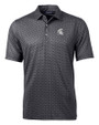 Michigan State Spartans Cutter & Buck Pike Banner Print Stretch Mens Big & Tall Polo Black Mannequin