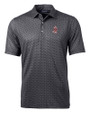 Washington State Cougars College Vault Cutter & Buck Pike Banner Print Stretch Mens Big & Tall Polo Black Mannequin