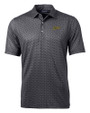 George Mason Patriots College Vault Cutter & Buck Pike Banner Print Stretch Mens Big & Tall Polo Black Mannequin