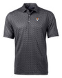 Virginia Tech Hokies College Vault Cutter & Buck Pike Banner Print Stretch Mens Big & Tall Polo Black Mannequin