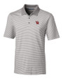 Ole Miss Rebels College Vault Cutter & Buck Forge Tonal Stripe Stretch Mens Big and Tall Polo Polished Medium Gray Mannequin