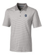 Georgetown Hoyas College Vault Cutter & Buck Forge Tonal Stripe Stretch Mens Big and Tall Polo Polished Medium Gray Mannequin