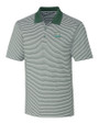 Tulane Green Wave College Vault Cutter & Buck Forge Tonal Stripe Stretch Mens Big and Tall Polo Hunter Green Mannequin