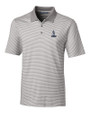 Northern Arizona Lumberjacks College Vault Cutter & Buck Forge Tonal Stripe Stretch Mens Big and Tall Polo Polished Medium Gray Mannequin