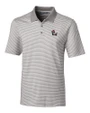 NC State Wolfpack College Vault Cutter & Buck Forge Tonal Stripe Stretch Mens Big and Tall Polo Polished Medium Gray Mannequin