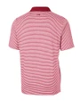 Washington State Cougars College Vault Cutter & Buck Forge Tonal Stripe Stretch Mens Big and Tall Polo Cardinal Red Mannequin Back