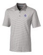 Fresno State Bulldogs College Vault Cutter & Buck Forge Tonal Stripe Stretch Mens Big and Tall Polo Polished Medium Gray Mannequin