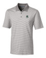 Portland State Vikings College Vault Cutter & Buck Forge Tonal Stripe Stretch Mens Big and Tall Polo Polished Medium Gray Mannequin