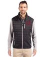 Utah Utes College Vault Cutter & Buck Rainier PrimaLoft® Mens Eco Insulated Full Zip Puffer Vest Black Front