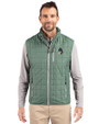 Michigan State Spartans College Vault Cutter & Buck Rainier PrimaLoft® Mens Eco Insulated Full Zip Puffer Vest Hunter Melange Front
