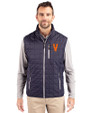 Virginia Hoos College Vault Cutter & Buck Rainier PrimaLoft® Mens Eco Insulated Full Zip Puffer Vest Dark Navy/Silver Front