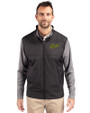 George Mason Patriots College Vault Cutter & Buck Stealth Hybrid Quilted Mens Big and Tall Full Zip Windbreaker Jacket Black Front