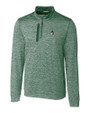Michigan State Spartans College Vault Cutter & Buck Stealth Heathered Quarter Zip Mens Pullover Hunter Green Mannequin