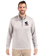 Delaware Fightin' Blue Hens College Vault Cutter & Buck Stealth Heathered Quarter Zip Mens Pullover Polished Medium Gray Front