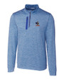Delaware Fightin' Blue Hens College Vault Cutter & Buck Stealth Heathered Quarter Zip Mens Pullover Tour Blue Mannequin