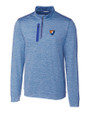 Illinois Fighting Illini College Vault Cutter & Buck Stealth Heathered Quarter Zip Mens Pullover Tour Blue Mannequin