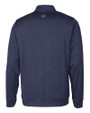 Utah State Aggies College Vault Cutter & Buck Stealth Heathered Quarter Zip Mens Pullover Liberty Navy Mannequin Back