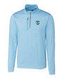 Tulane Green Wave College Vault Cutter & Buck Stealth Heathered Quarter Zip Mens Pullover Atlas Light Blue Mannequin