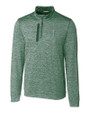 Tulane Green Wave College Vault Cutter & Buck Stealth Heathered Quarter Zip Mens Pullover Hunter Green Mannequin