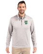 Tulane Green Wave College Vault Cutter & Buck Stealth Heathered Quarter Zip Mens Pullover Polished Medium Gray Front