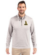 Northern Arizona Lumberjacks College Vault Cutter & Buck Stealth Heathered Quarter Zip Mens Pullover Polished Medium Gray Front