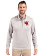 Western Kentucky Hilltoppers College Vault Cutter & Buck Stealth Heathered Quarter Zip Mens Pullover Polished Medium Gray Front