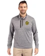 Missouri Tigers College Vault Cutter & Buck Stealth Heathered Quarter Zip Mens Pullover Elemental Grey Front