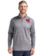 Western Kentucky Hilltoppers College Vault Cutter & Buck Traverse Stretch Eco Stripe Quarter Zip Mens Pullover Elemental Grey Front