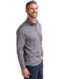 Ole Miss Rebels College Vault Cutter & Buck Traverse Stretch Eco Stripe Quarter Zip Mens Pullover Elemental Grey Side