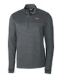 Louisville Cardinals College Vault Cutter & Buck Traverse Stretch Eco Stripe Quarter Zip Mens Pullover Elemental Grey Mannequin