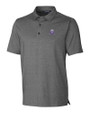 Northwestern Wildcats College Vault Cutter & Buck Forge Heathered Stretch Mens Polo Charcoal Heather Mannequin