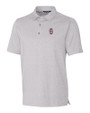Southern Illinois Salukis College Vault Cutter & Buck Forge Heathered Stretch Mens Polo Polished Heather Mannequin