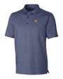Michigan Wolverines College Vault Cutter & Buck Forge Heathered Stretch Mens Polo Indigo Heather Mannequin