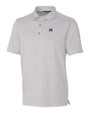 Michigan Wolverines College Vault Cutter & Buck Forge Heathered Stretch Mens Polo Polished Heather Mannequin